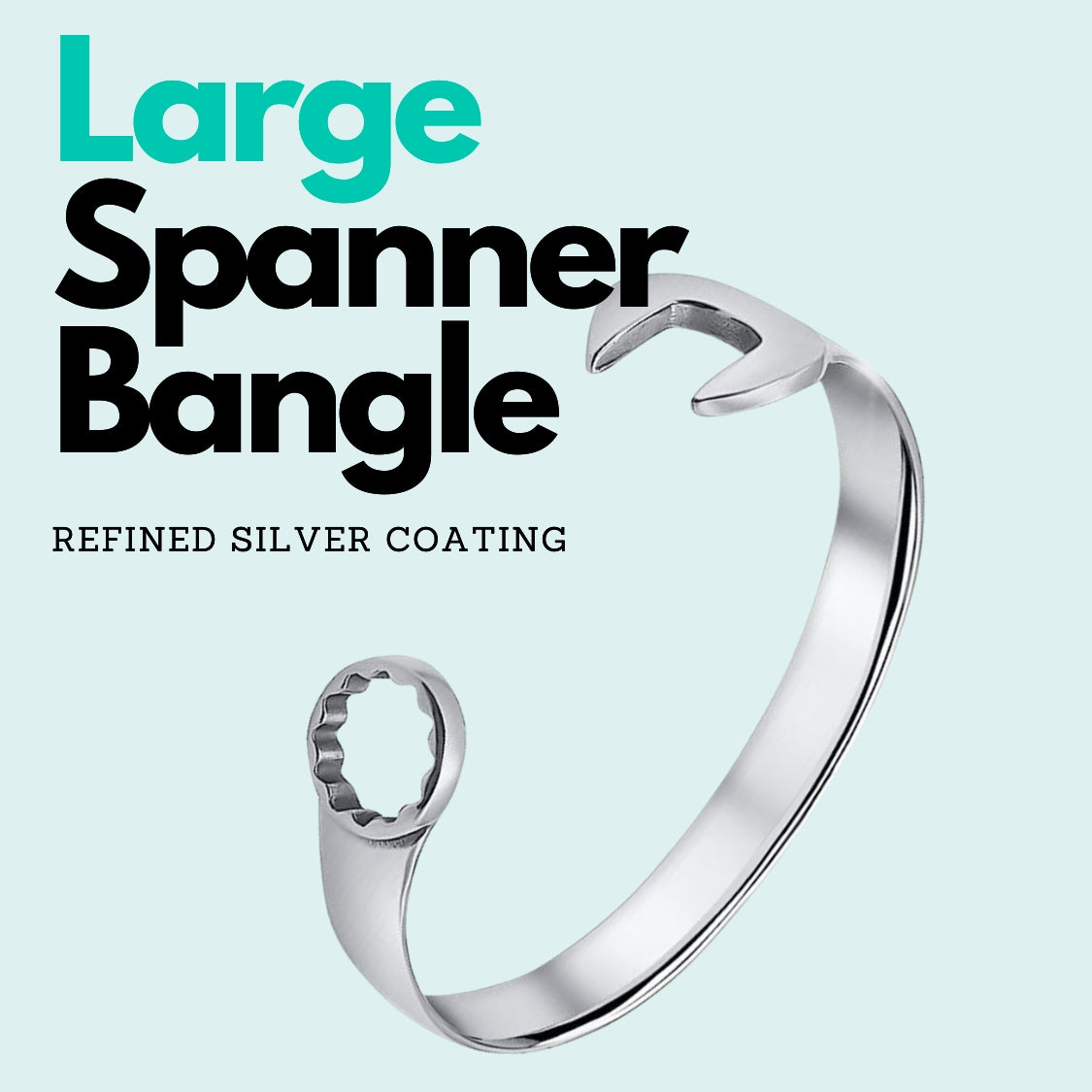 Men Bracelet Silver Spanner | Bangle Biker Vintage | Tool Design Size Large Bangle