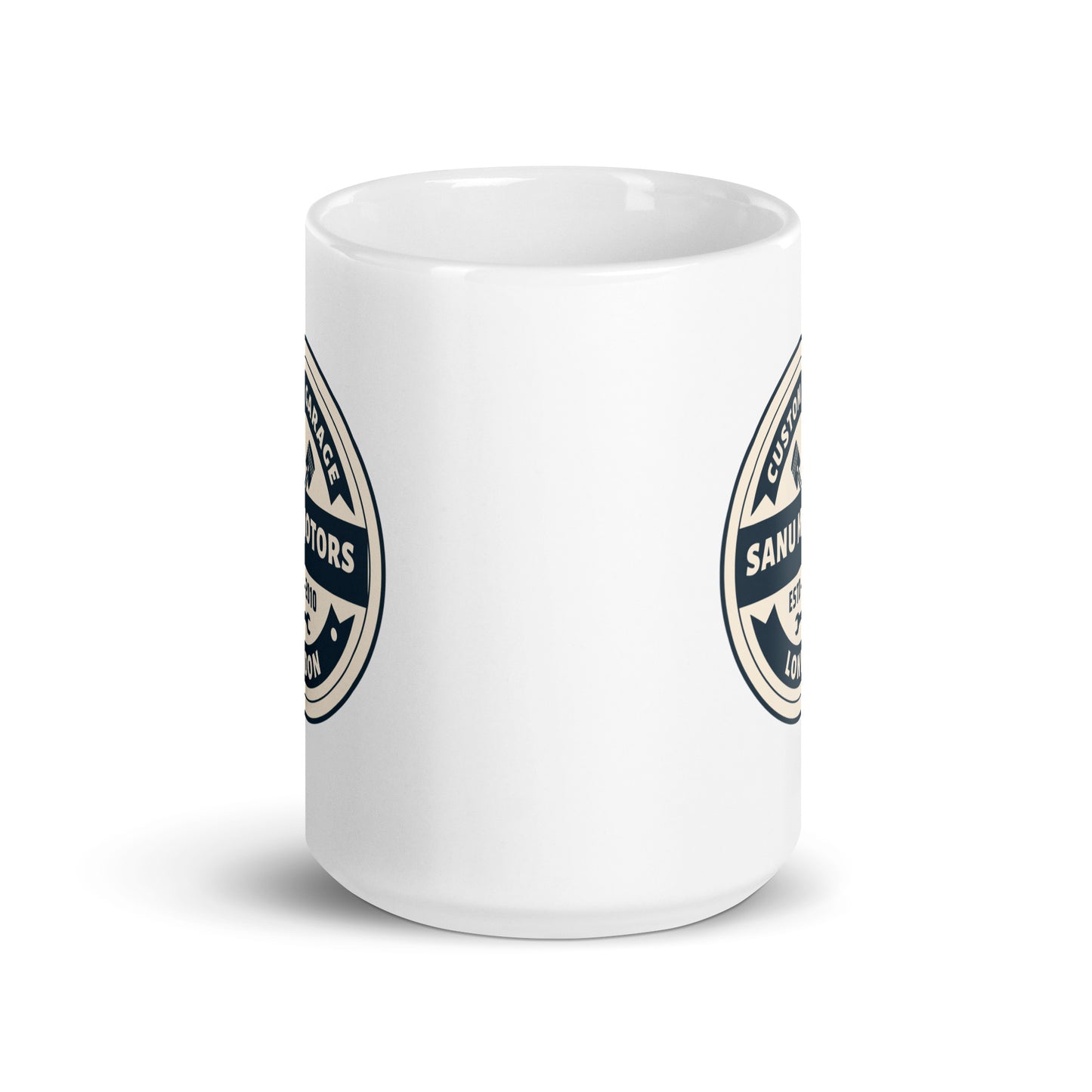 White glossy mug | Sanu Motors | 11 & 15 oz Ceramic mug
