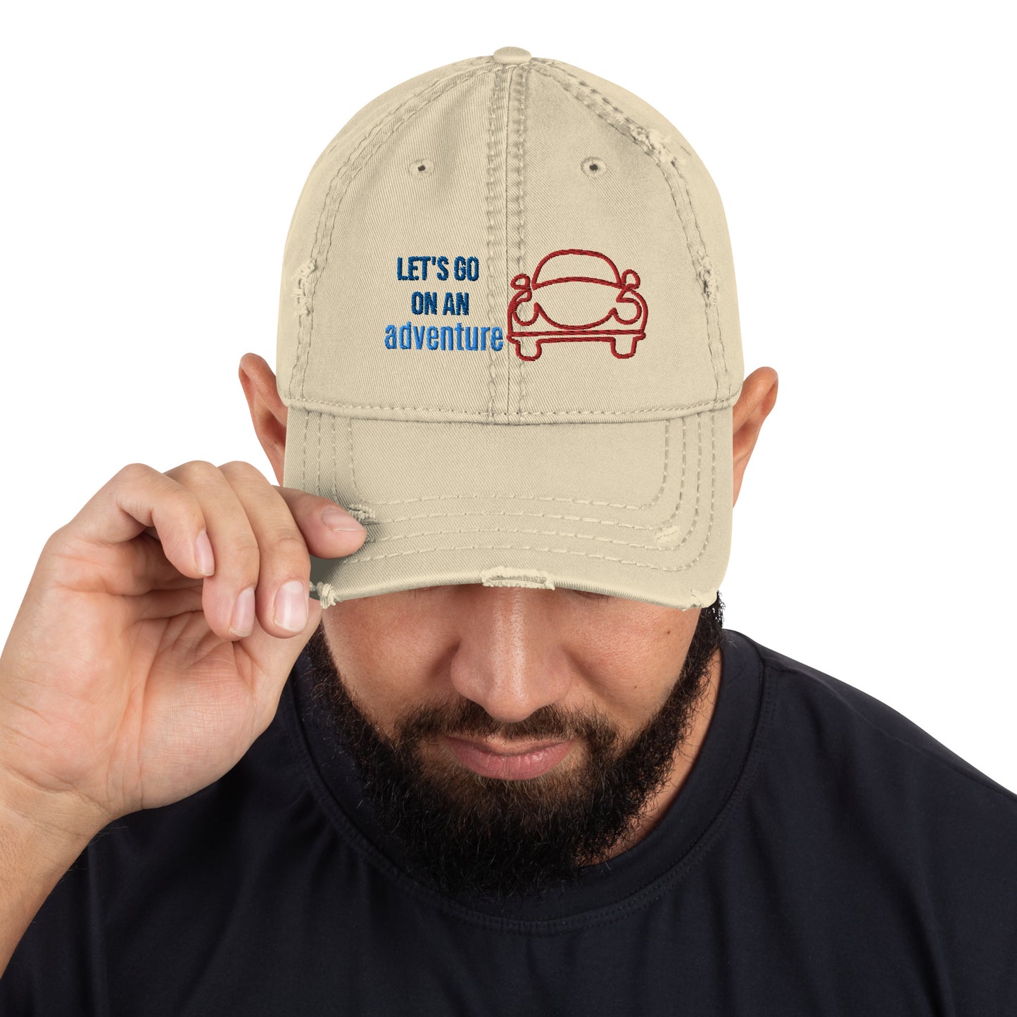 Distressed Dad Hat |  Soft crown | 100% pre-shrunk cotton twill