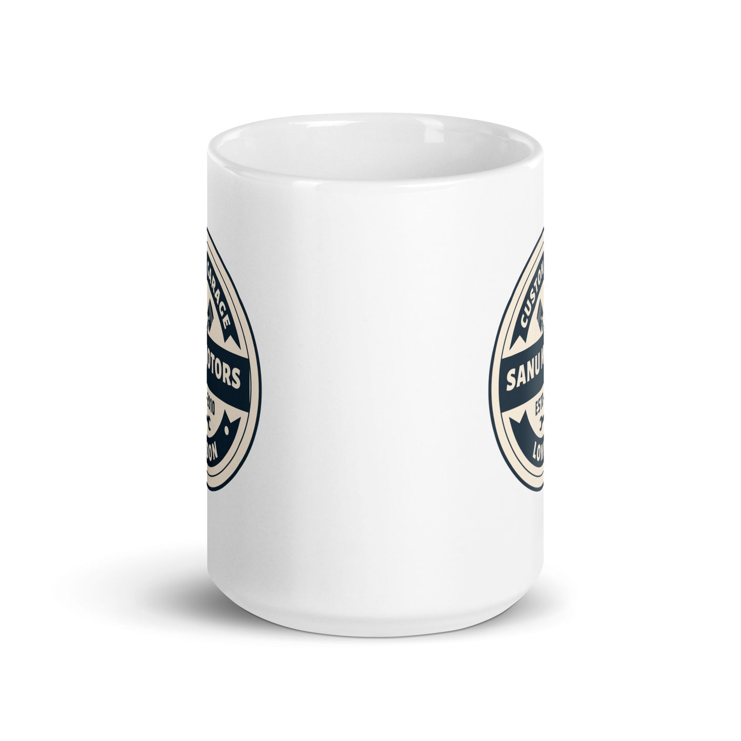 White glossy mug | Sanu Motors | 11 & 15  oz  Ceramic mug